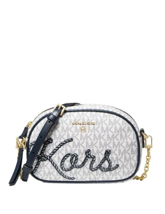 Michael Michael Kors Jet Set Charm Signature Oval Camera Crossbody