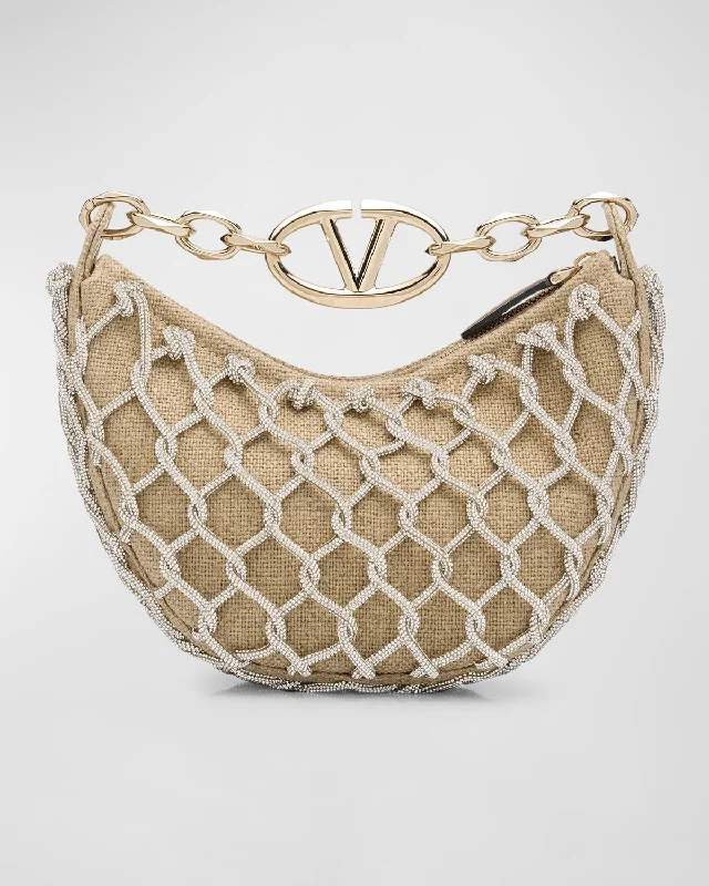 VLOGO Mini Netted Moon Hobo Bag