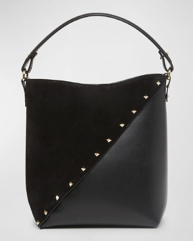 Wispy Rockstud Leather Bucket Bag