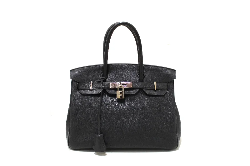 Authentic Hermes Black Togo Leather Birkin 30 Handbag