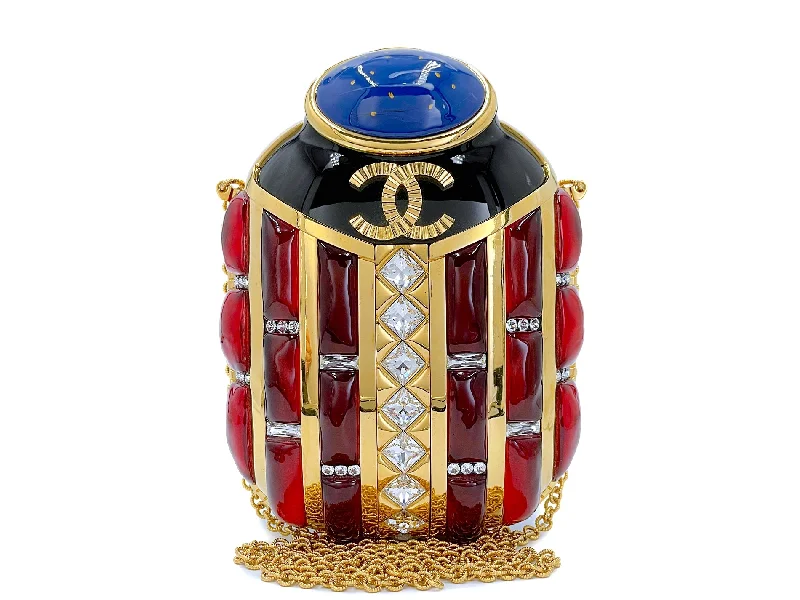 Chanel 19A Egypt Paris-New York Scarab Minaudière Evening Clutch Bag 3XY