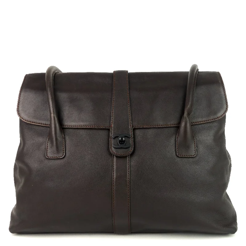 Coco Mark Leather Tote Bag