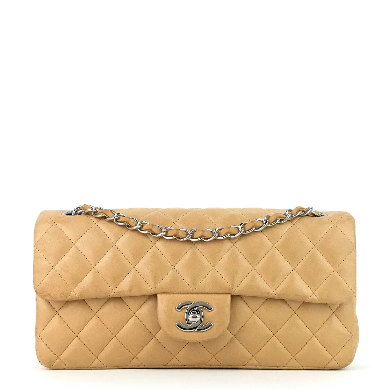 East West Quilted Lambskin Flap Bag