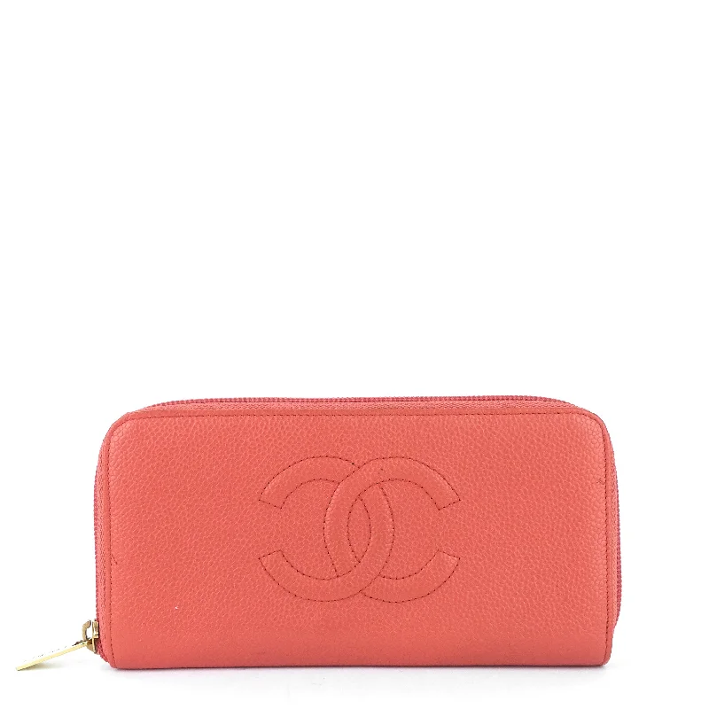 CC Timeless Caviar Zip Around Wallet