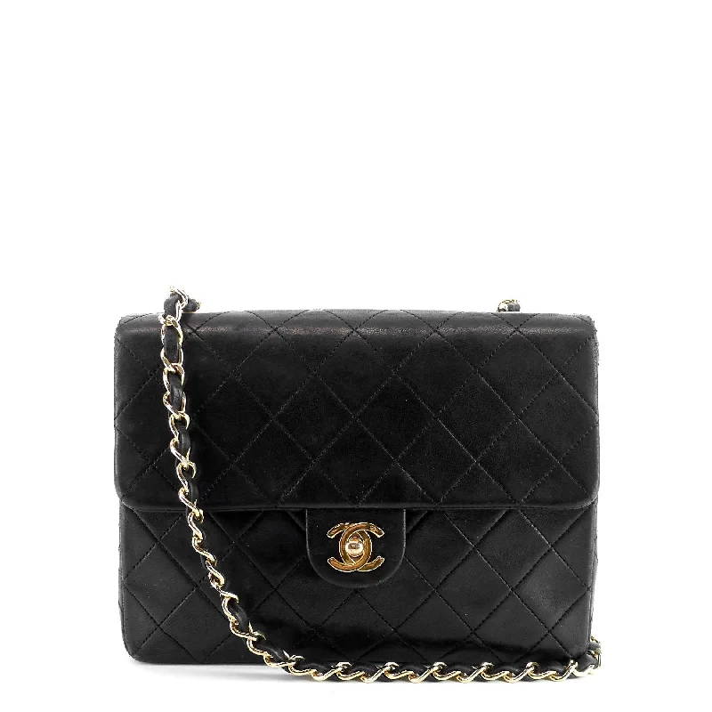 Quilted Lambskin Leather Single Flap Bag