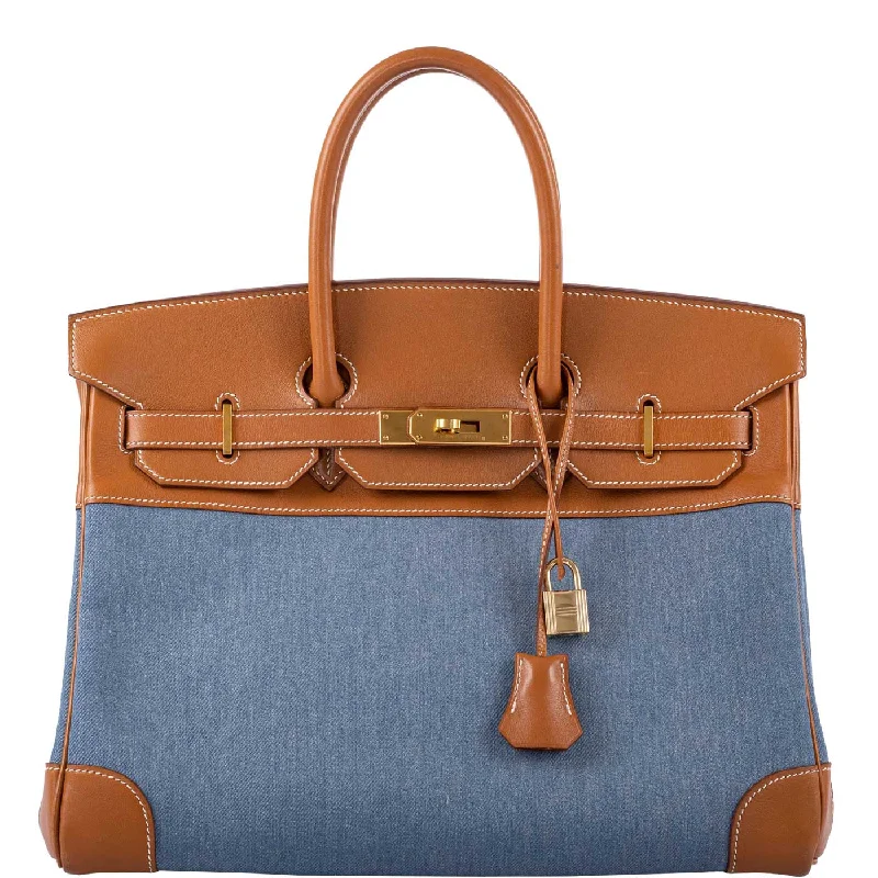 Hermès Birkin 35 Denim & Barenia Gold Hardware - Square B