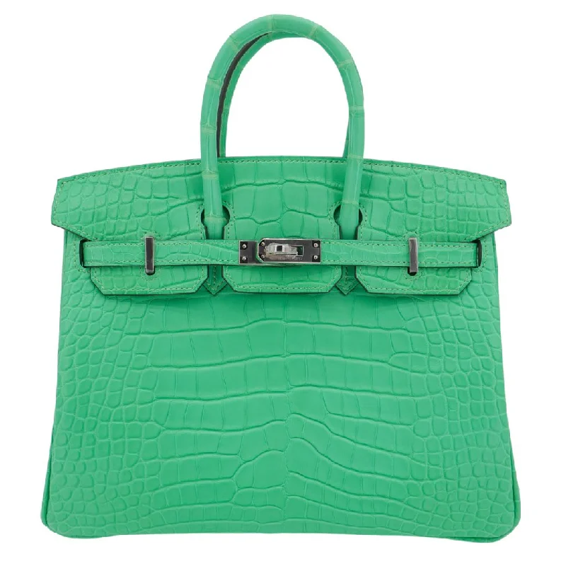 Hermès 25cm Birkin Vert Comics Matte Alligator Palladium Hardware