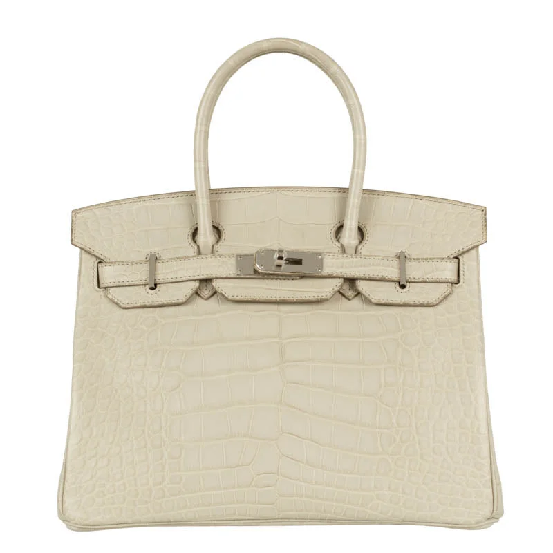 Hermès 30cm Birkin Beton Matte Alligator Palladium Hardware