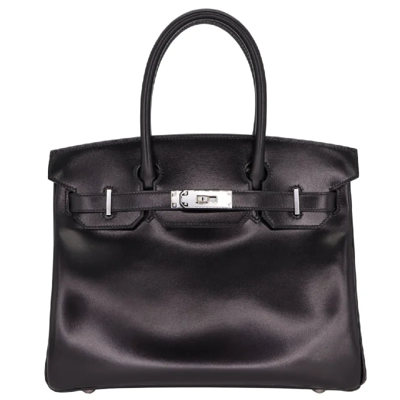 Hermès 30cm Birkin Black Box Calf Leather Palladium Hardware