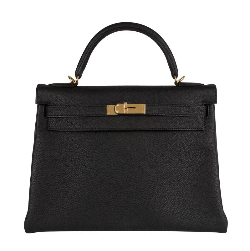 Hermès 32cm Kelly Black Togo GHW