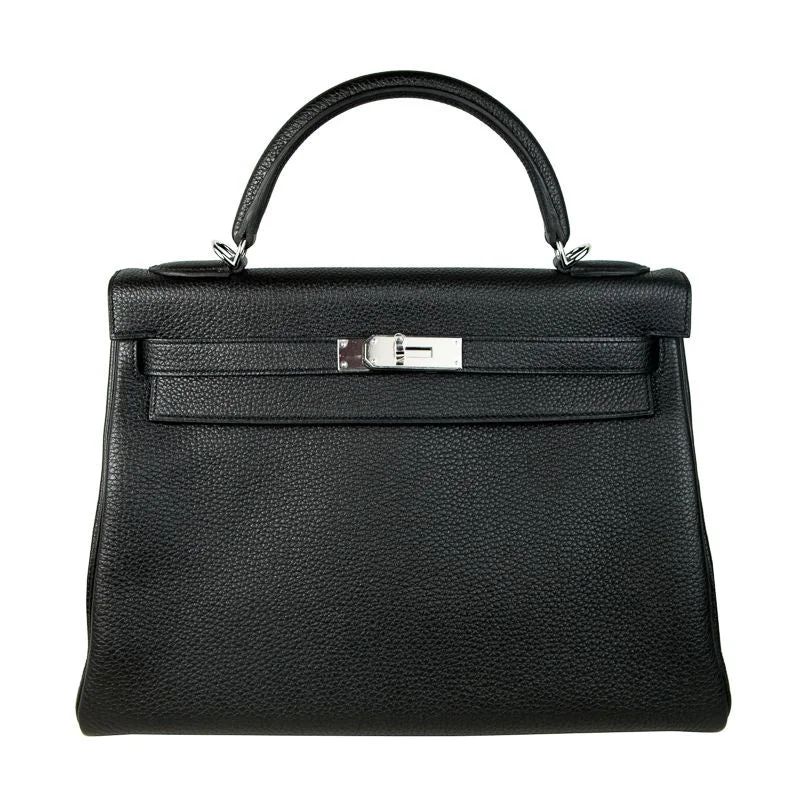 Hermès 32cm Kelly Black Togo PHW