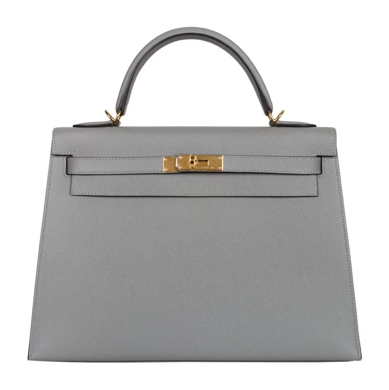 Hermès 32cm Kelly Gris Mouette Epsom GHW