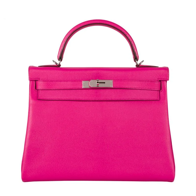 Hermès 32cm Kelly Rose Shocking Chevre PHW