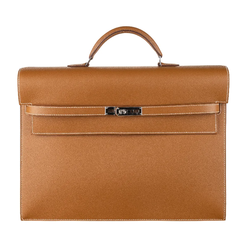 Hermès 38cm Kelly Depeche Gold Epsom Leather Palladium Hardware