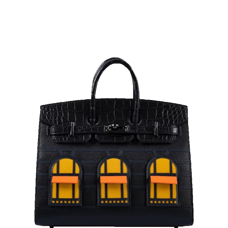 Hermès Birkin 20 Faubourg Sellier Black Matte Alligator, Black Madame, Swift, Sombrero, Orange H Swift Jaune Swift Black Matte Hardware