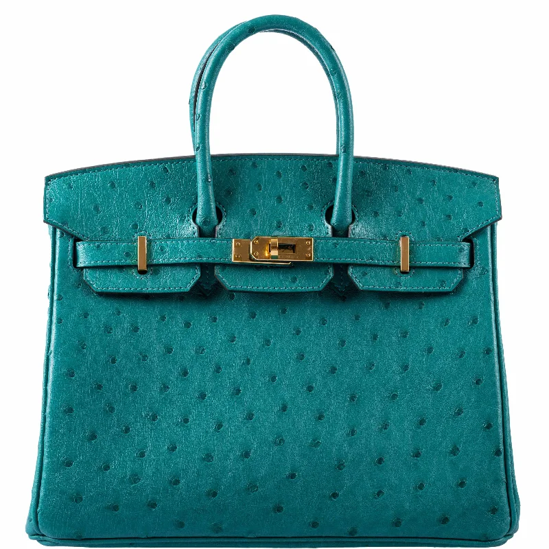 Hermès Birkin 25 Vert Verone Ostrich Gold Hardware - 2019, D