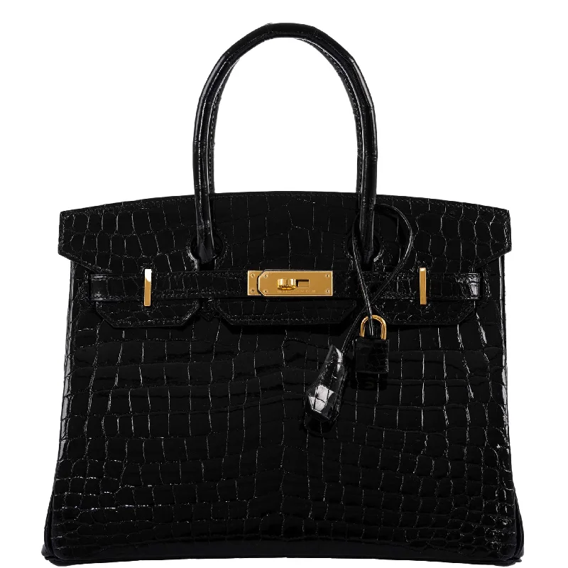 Hermès Birkin 30 Black Nilo Crocodile Gold Hardware - 2019, D