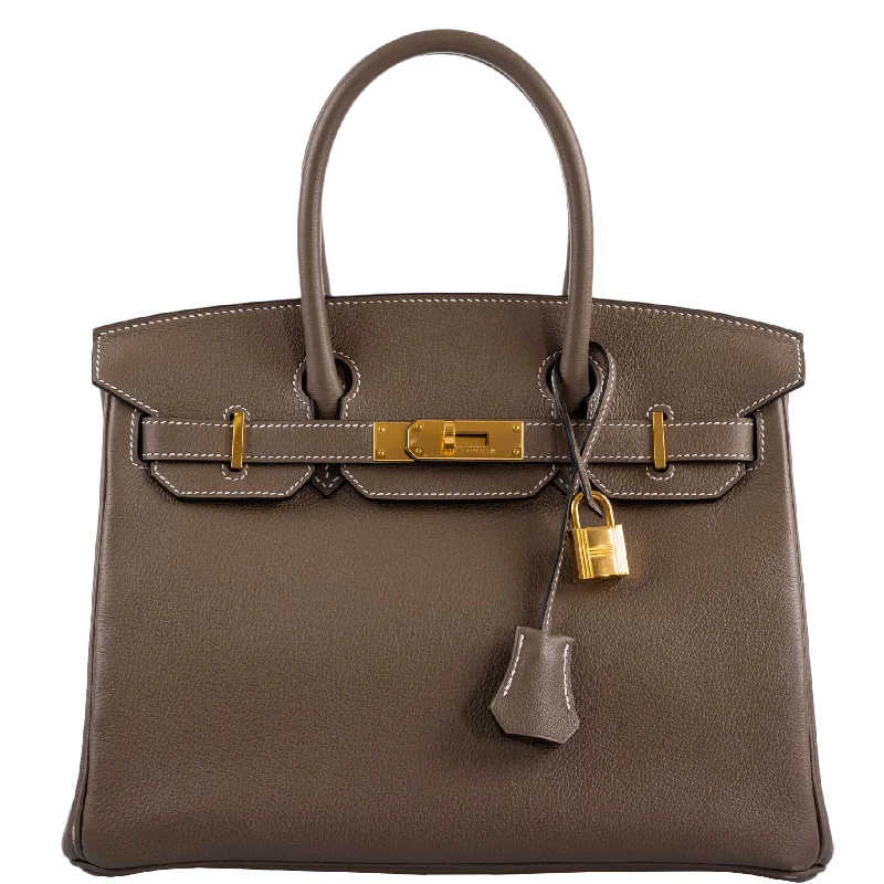 Hermès Birkin 30 Etoupe Navillo leather Gold Hardware