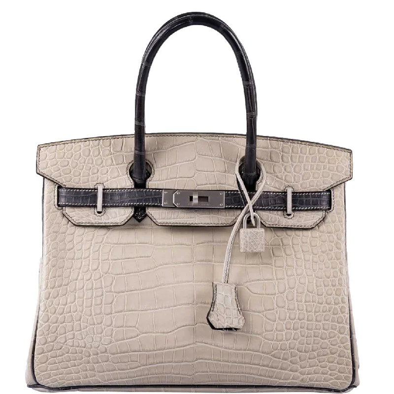 Hermès Birkin 30 HSS Beton & Graphite Matte Alligator Brushed Palladium Hardware