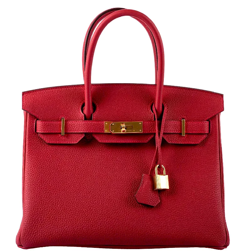 Hermès Birkin 30 Rouge Vif Togo Gold Hardware - 2020, Y