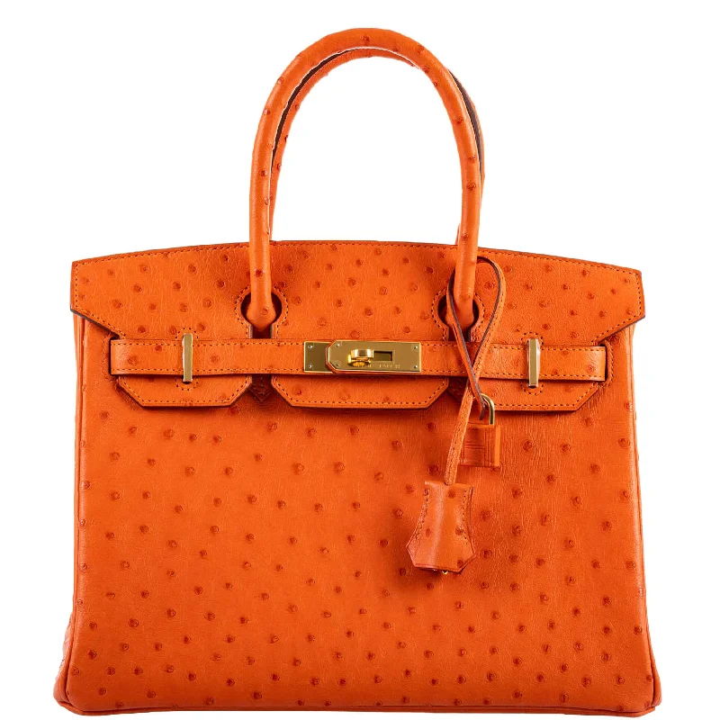 Hermès Birkin 30 Tangerine Ostrich with Gold Hardware - 2016, X