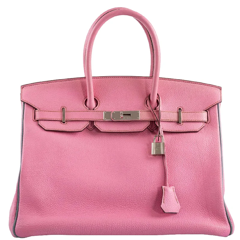 Hermès Birkin 35 HSS 5P Bubblegum Pink & Celeste Togo Palladium Hardware - 2011, Square O