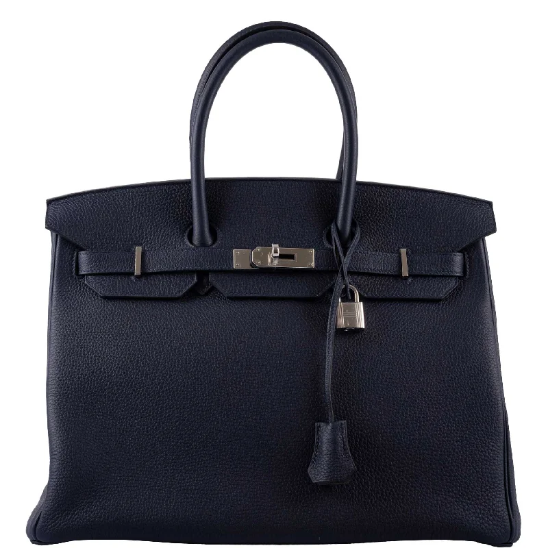 Hermès Birkin 35 HSS Blue Nuit Outside & Gris Etain Inside Togo Palladium Hardware - 2020, Y