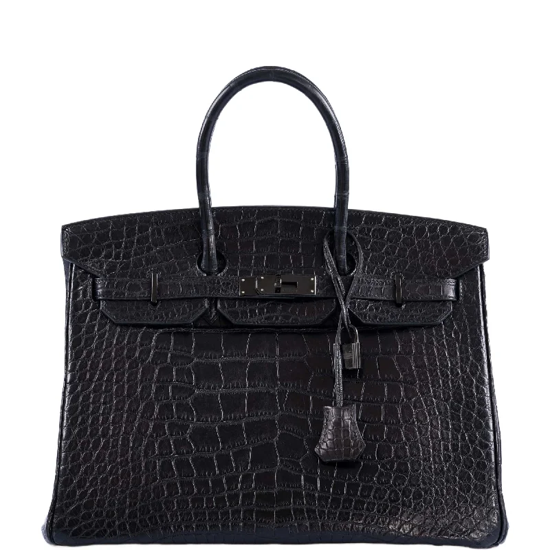 Hermès Birkin 35 SO BLACK Matte Alligator Black PVD Hardware