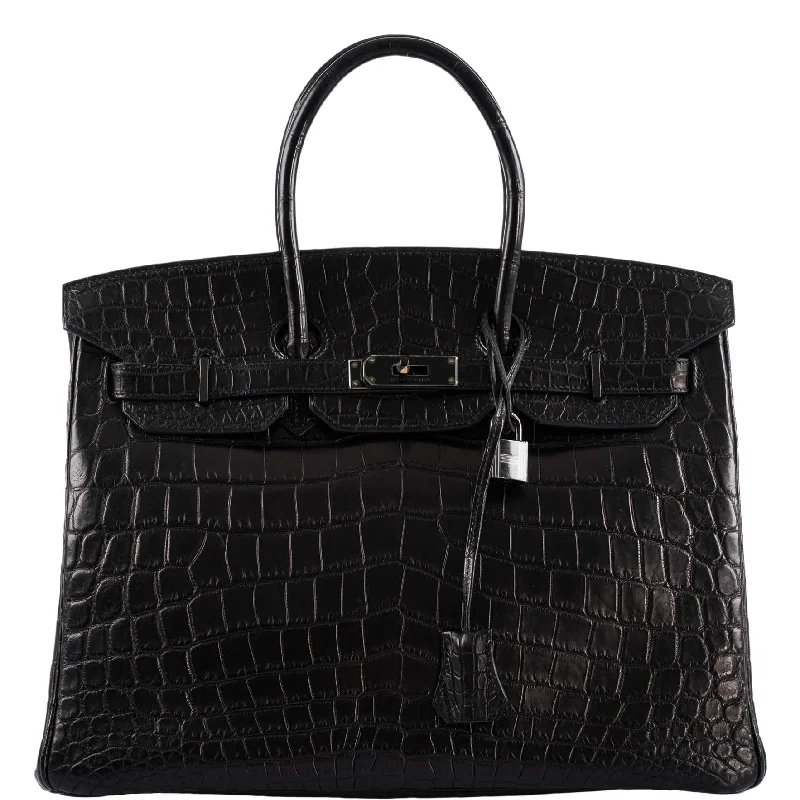 Hermès Birkin 35 SO BLACK Matte Niloticus Crocodile Black PVD Hardware