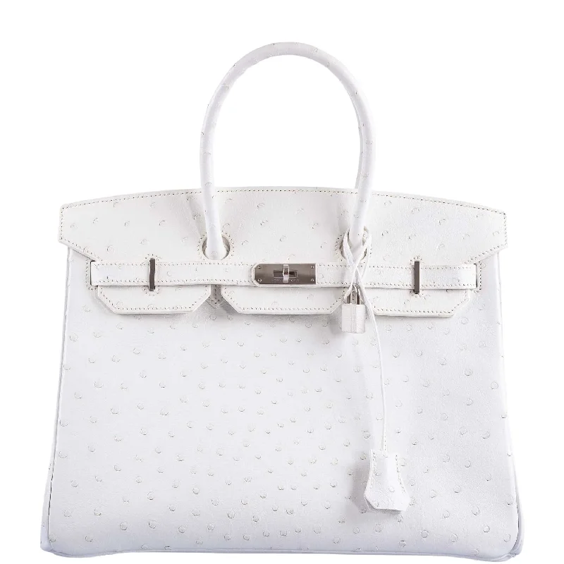 Hermès Birkin 35 White Ostrich with Palladium Hardware