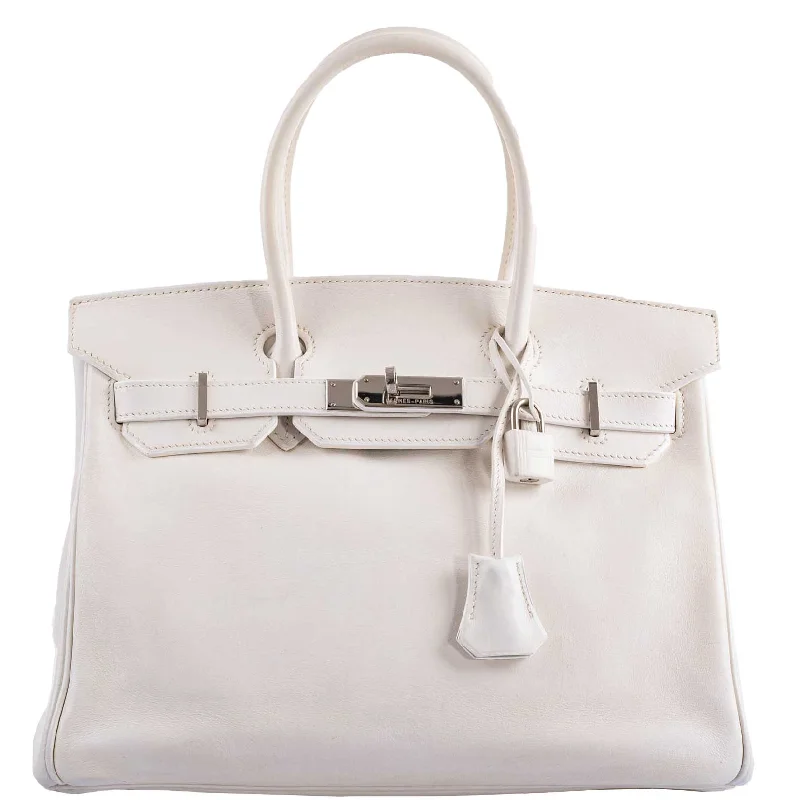 Hermès Birkin 30 White Swift with Palladium Hardware - 2007, K Square