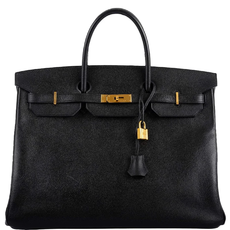 Hermès Birkin 40 Black Epsom Leather Gold Hardware - 2011, Square O