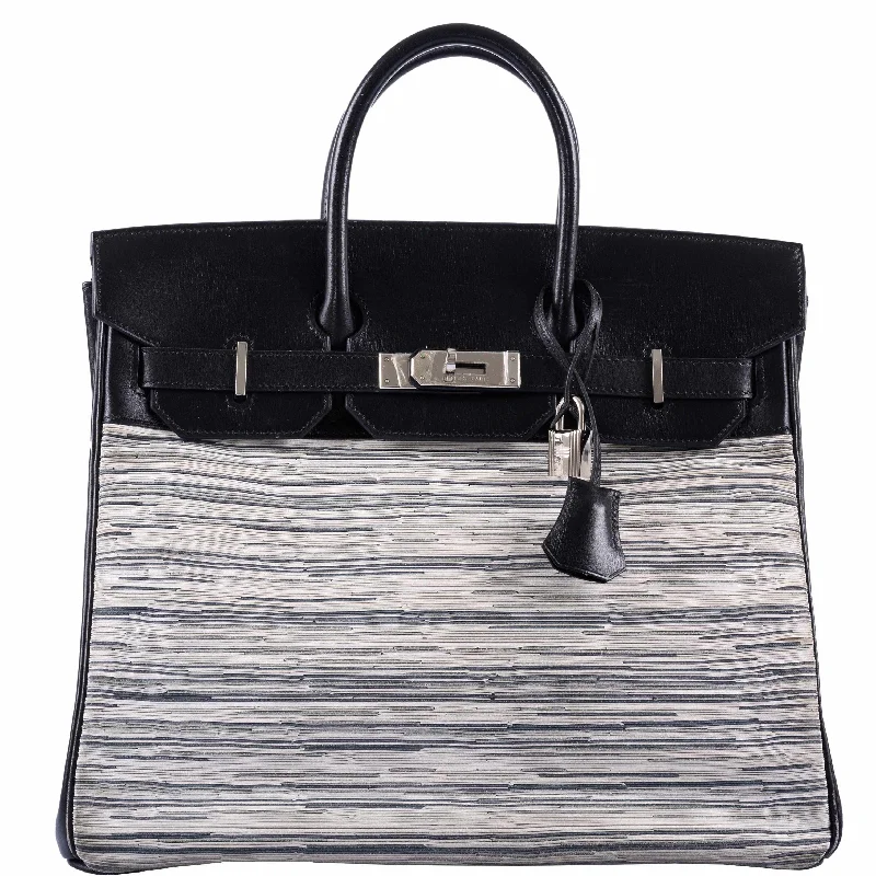 Hermès HAC Birkin 32 Gray Vibrato and Black Box Palladium Hardware