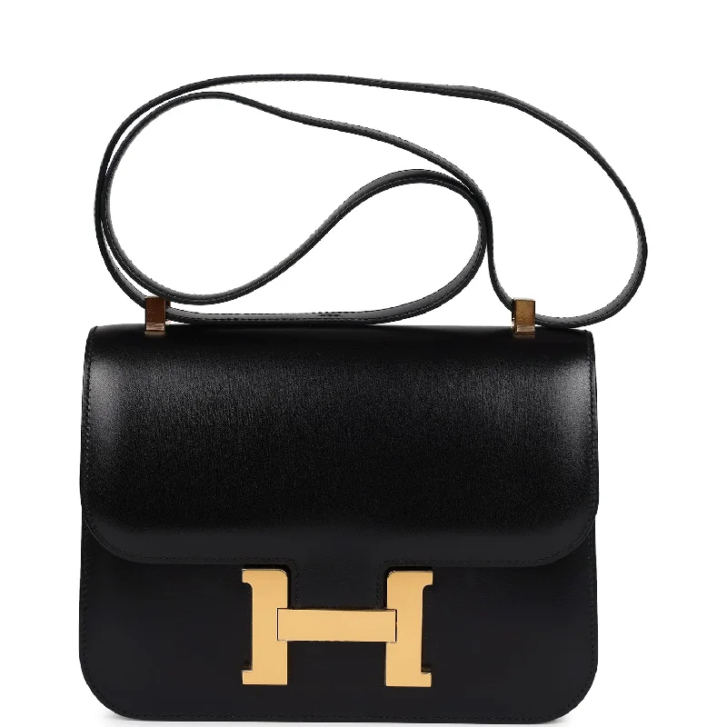 Hermes Constance 1-24 Black Box Gold Hardware