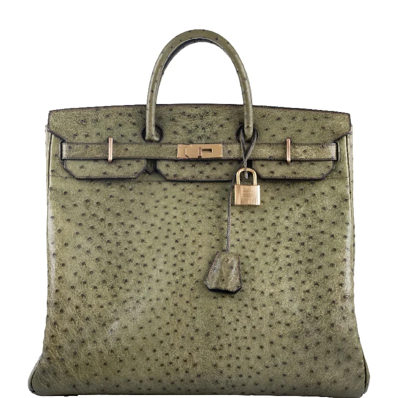 Hermès HAC Birkin 40 Vert Olive Ostrich Gold Hardware