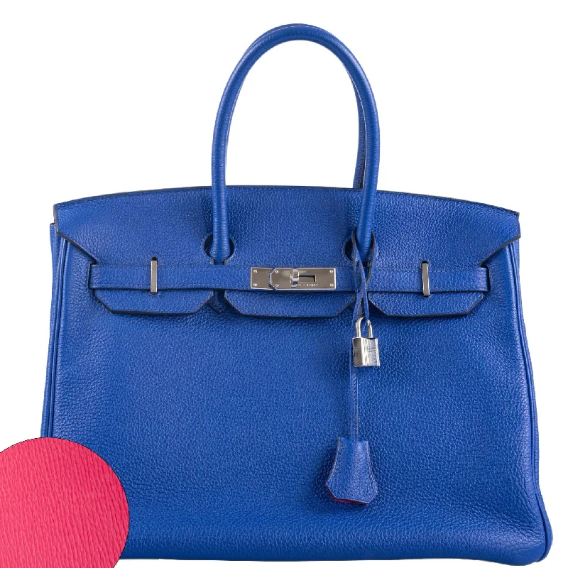 Hermès HSS Birkin 35 Bleu Electrique Togo & Fuchsia Palladium Hardware