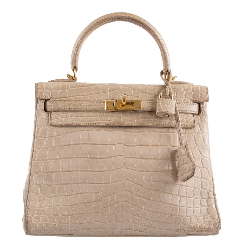 Hermès Kelly 25 Retourne Poussiere Matte Nilo Crocodile Gold Hardware