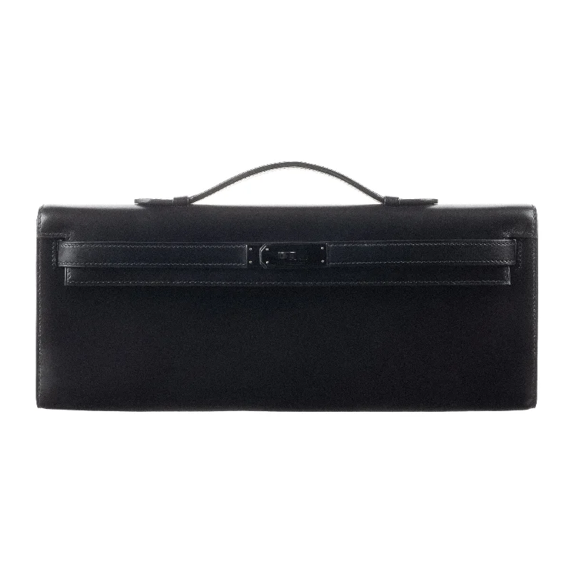 Hermès Kelly Cut Black Box Calf Leather So Black Hardware