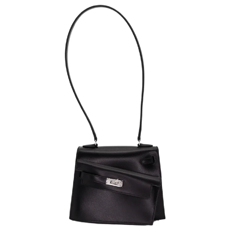 Hermès Kelly en Desordre Black Box Calf Leather Palladium Hardware