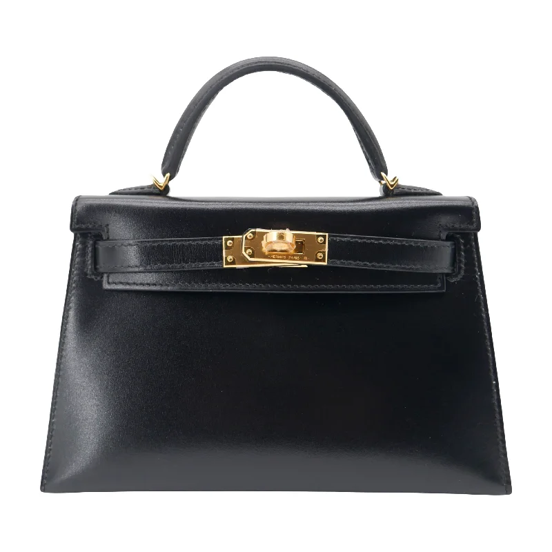 Hermès Kelly II Sellier Mini Black Box Calf Leather GHW