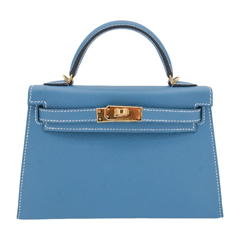 Hermès Kelly II Sellier Mini Bleu Jean Epsom Leather Gold Hardware