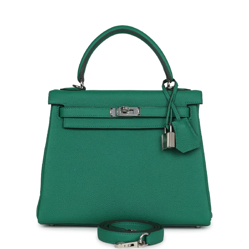 Hermes Kelly Retourne 25 Vert Vertigo Togo Palladium Hardware