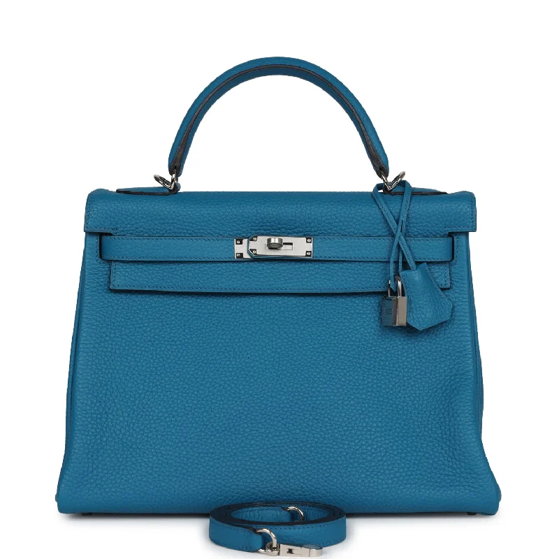 Hermes Kelly Retourne 32 Cobalt Clemence Palladium Hardware