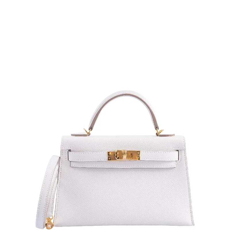 Hermès Mini Kelly 20 Gris Pale Epsom Gold Hardware