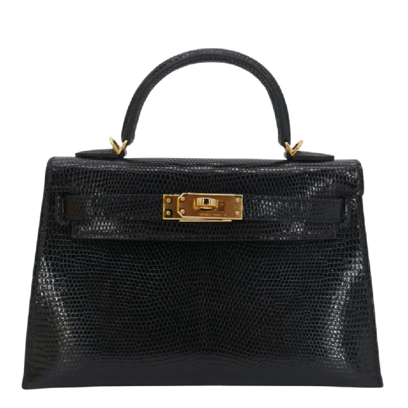 Hermès Kelly II Sellier Mini Black Shiny Lizard GHW