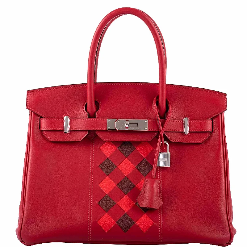 Hermès Tressage Birkin 30 Rouge de Coeur Swift, Rouge H & Piment Epsom Palladium Hardware - 2019, D