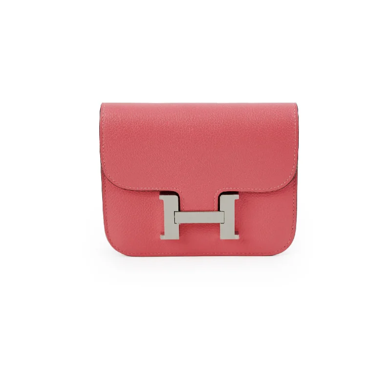 Hermes Slim Constance Rose Azalee Wallet- Stamp B