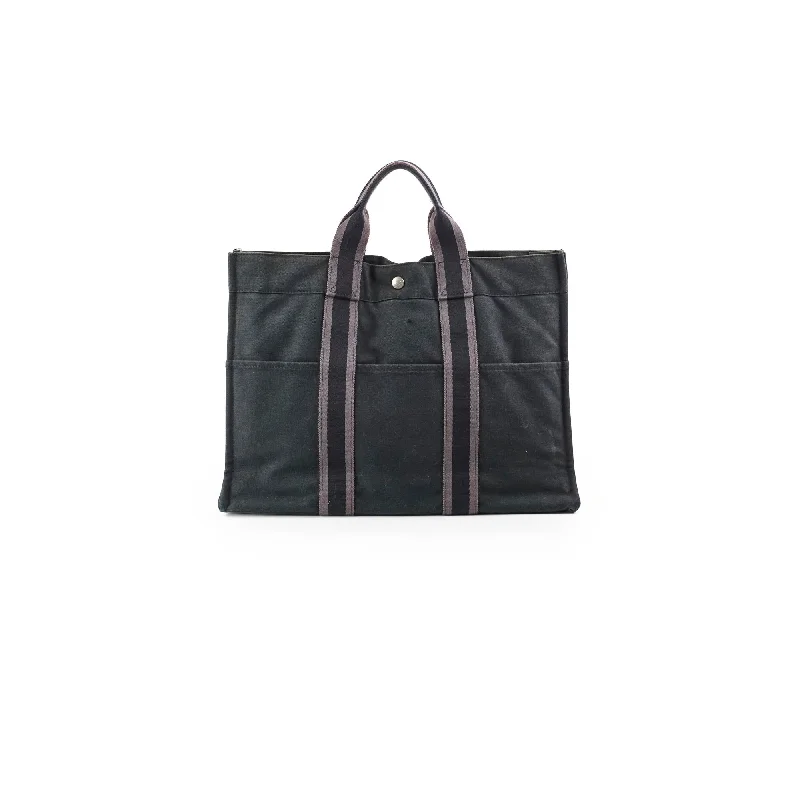 Hermes Herline Tote Canvas Black