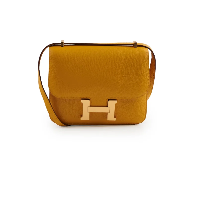 Hermes Mini 18 GHW Constance Jaune C Stamp 2018