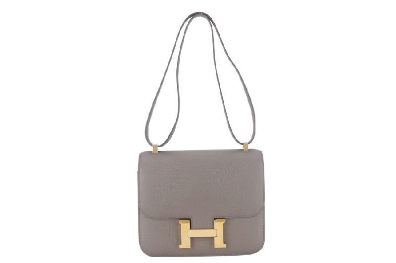 HERMES CONSTANCE 24 GRIS ETAIN EPSOM LEATHER GOLD HARDWARE STAMP D (YEAR 2019) WITH DUST COVER